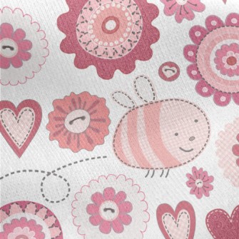 Fantasy Plaid Bee Flower Jersey Backed Fleece