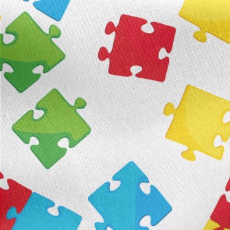 Bright Color Block Puzzle Jersey Backed Fleece