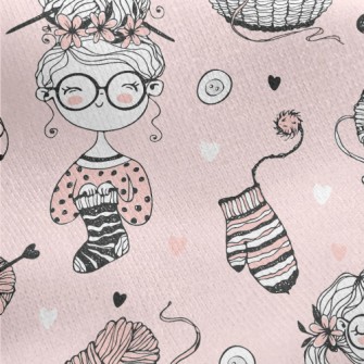 Girl In Glasses Knitting Yarn Jersey Backed Fleece