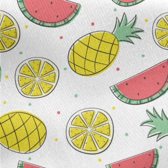 Pineapple Diced Watermelon Jersey Backed Fleece
