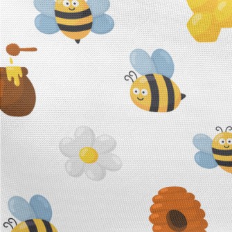 Industrious Bees Collecting Ne Pongee