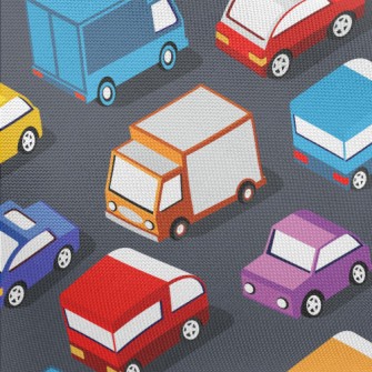 Crowded Cars On The Road Pongee