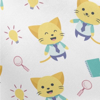Happy Kitten Office Worker Pongee