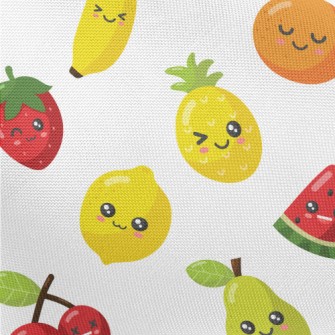 Cute Expression Fruit Family Pongee
