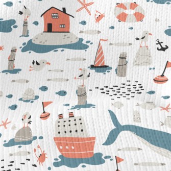 Huge Whale And Small Fish Stretch Jersey