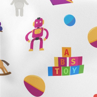 Colorful Playroom Toys Lightweight Cotton Poplin