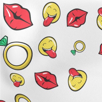 Funny Smiling Face Sticking Ou Lightweight Cotton Poplin