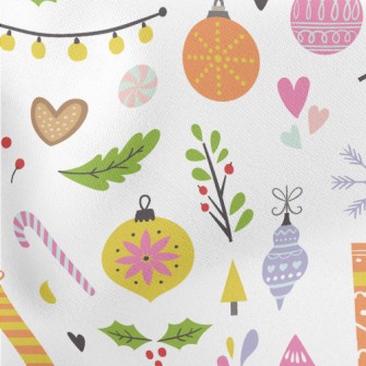 Warm Christmas Tree Charm Lightweight Cotton Poplin