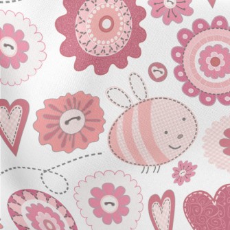 Fantasy Plaid Bee Flower Lightweight Cotton Poplin