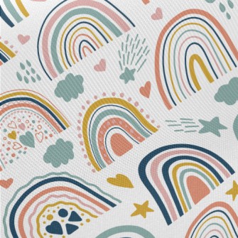 Fairy Tale Cute Rainbow Midweight Cotton Poplin