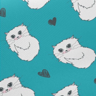 Shy And Gentle Little White Ca Midweight Cotton Poplin