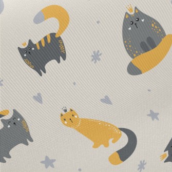 Cat King And Queen Midweight Cotton Poplin