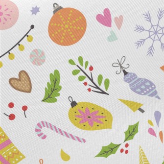 Warm Christmas Tree Charm Midweight Cotton Poplin