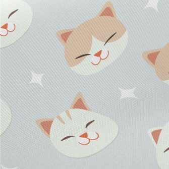 Big-headed Cat With Squinting  Midweight Cotton Poplin