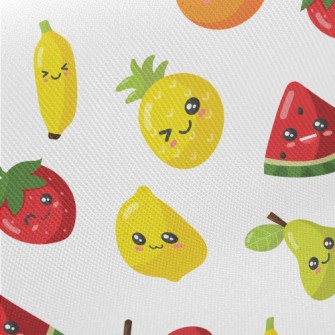 Cute Expression Fruit Family Midweight Cotton Poplin