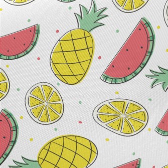 Pineapple Diced Watermelon Midweight Cotton Poplin