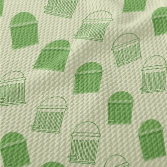 Cartoon Fat Trash Can Birdseye Piqué