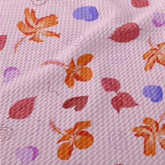 Hibiscus Leaves Falling Birdseye Piqué