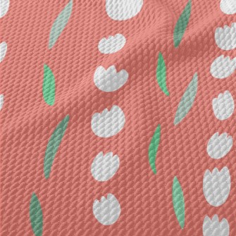 Tulips In Neat Rows Birdseye Piqué