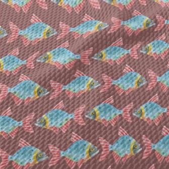 Colorful Funny Fish Birdseye Piqué