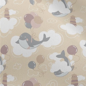 Whale Balloon Lighthouse Chiffon