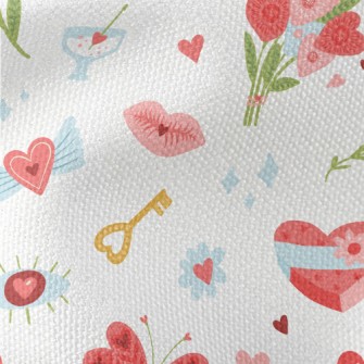 Love Lock Lips Flower Waterproof Canvas