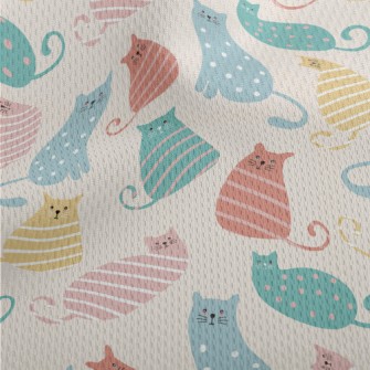 Striped Cat Athletic Mesh Flat Back