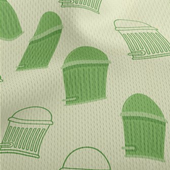 Cartoon Fat Trash Can Athletic Mesh Flat Back