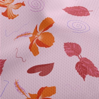 Hibiscus Leaves Falling Athletic Mesh Flat Back