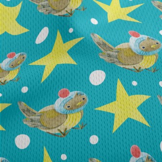 Cute Knitted Hat Sparrow Athletic Mesh Flat Back