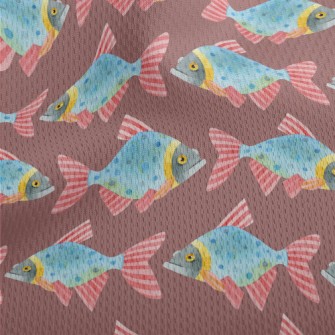 Colorful Funny Fish Athletic Mesh Flat Back
