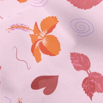 Hibiscus Leaves Falling Micro Fleece