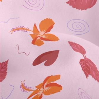 Hibiscus Leaves Falling Lightweight Performance Linen
