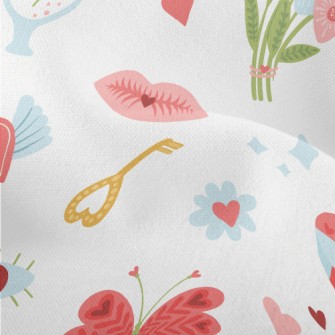 Love Lock Lips Flower Lightweight Performance Linen