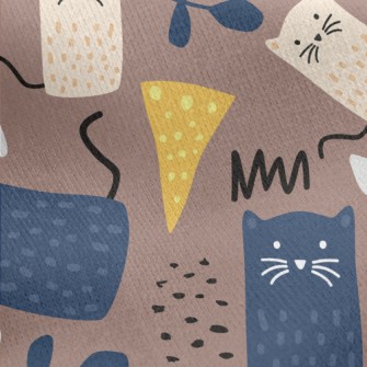 Cute Spotted Cat Jersey Backed Fleece