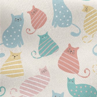 Striped Cat Jersey Backed Fleece