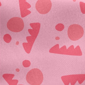 Sawtooth Dot Geometric Pattern Jersey Backed Fleece