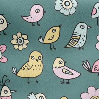 Simple Line Bird Jersey Backed Fleece