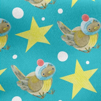 Cute Knitted Hat Sparrow Jersey Backed Fleece