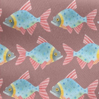 Colorful Funny Fish Jersey Backed Fleece