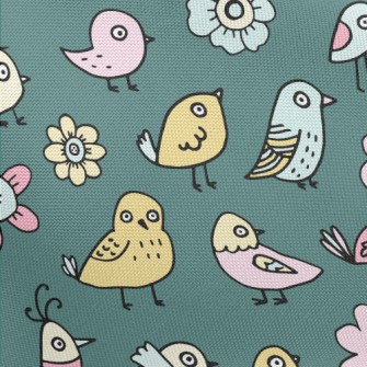 Simple Line Bird Pongee