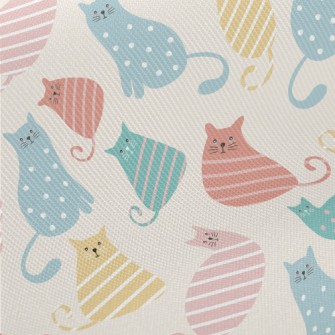 Striped Cat Midweight Cotton Poplin