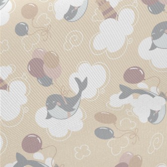 Whale Balloon Lighthouse Midweight Cotton Poplin
