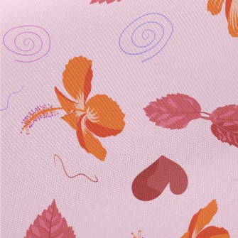 Hibiscus Leaves Falling Midweight Cotton Poplin