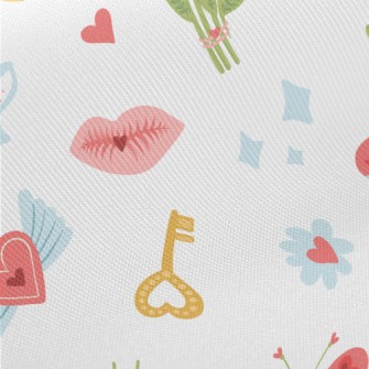 Love Lock Lips Flower Midweight Cotton Poplin