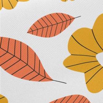 Large Flowers And Fallen Leave Midweight Cotton Poplin