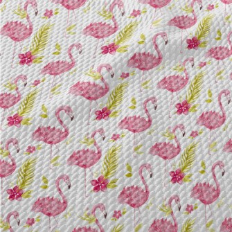 Elegant Long-legged Flamingo Birdseye Piqué