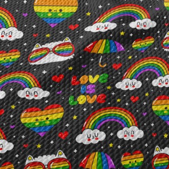Rainbow Umbrella Of Love Birdseye Piqué