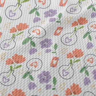 Cute Vase Flowers Birdseye Piqué