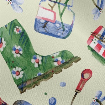 Watercolor Gardening Boots Chiffon